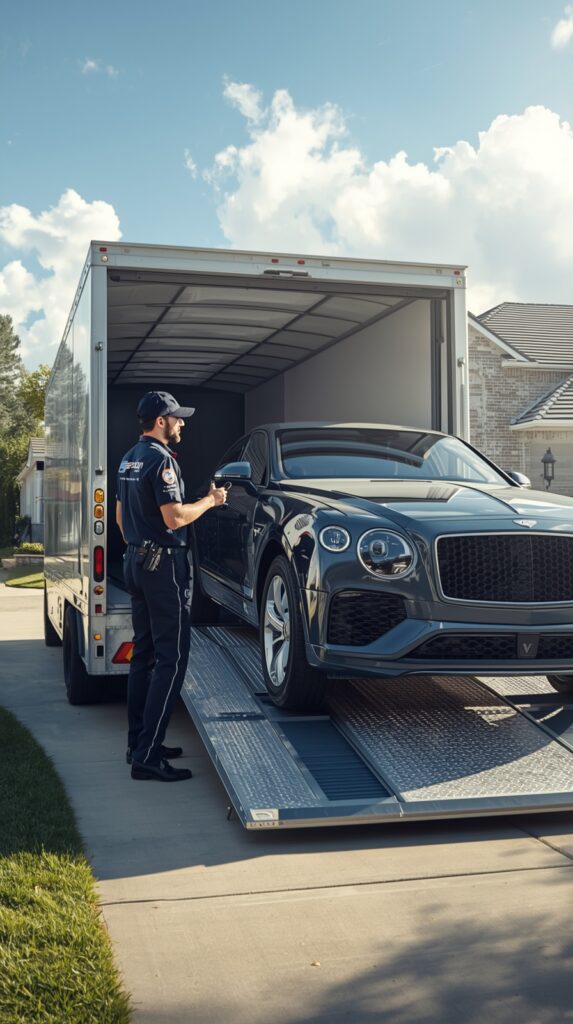 lucid origin a realistic image of a professional car transport 3